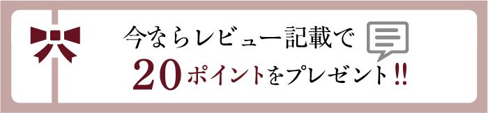 今ならレビュー記載で100ポイントプレゼント！