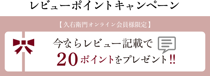 レビューポイントキャンペーン今ならレビュー記載で20ポイントをプレゼント！